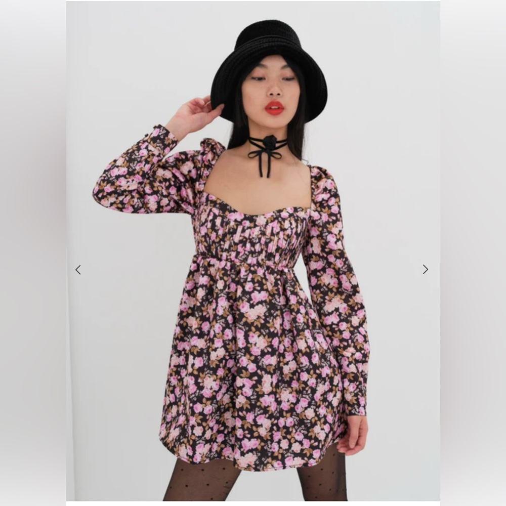 NWT FOR LOVE AND LEMONS KATE LONG SLEEVE MINI DRESS